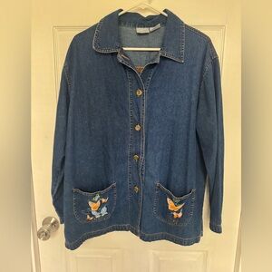 Vintage Blair Embroidered Denim Jacket - Blue‎